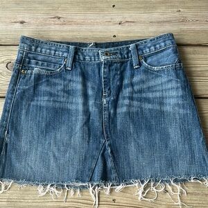 NO 67 denim raw hem mini skirt size 8